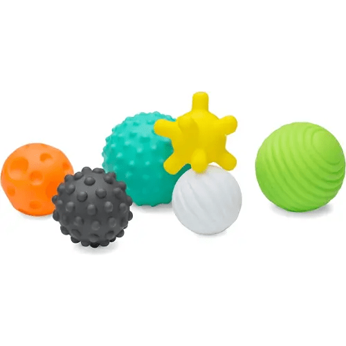 Infantino Textured Multi Ball Set - Toy for Sensory Exploration and Engagement for Ages 6 Months and up, 6 Piece Set