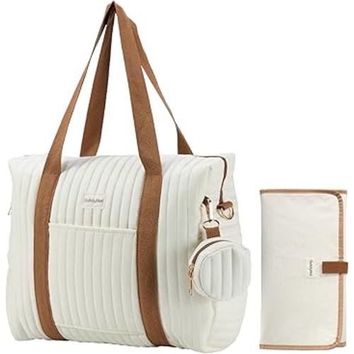 3pc Diaper Bag Tote Set, Hospital Bag for Labor & Delivery, Maternity Travel Bag with Changing Pad & Pacifier Case