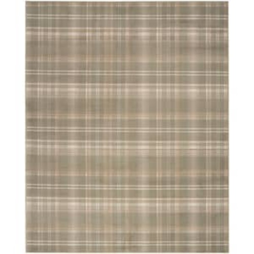 Grafix Olive 8 ft. x 10 ft. Plaid Contemporary Area Rug