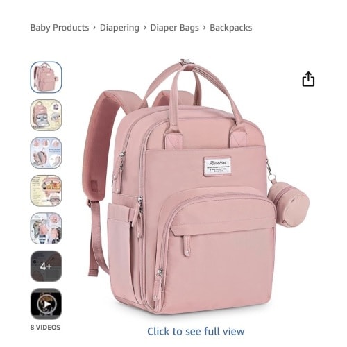 Diaper Bag Backpack - Grey, Multifunction Travel Back Pack Maternity Baby Changing Bags, Large Capacity, Waterproof and Stylish