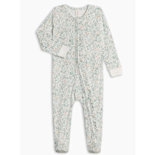 Neve Ruffle Zipper Footed Romper