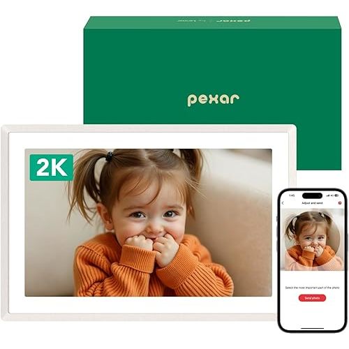 Pexar by Lexar WiFi Digital Picture Frame 11″ | Yahoo Tech Best Tested Frame 2025 | 2K Resolution Ultimate Clarity, Anti-Glare Touch Stunning Screen for Gifting, Share Photos/Videos via APP, Sand
