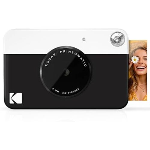 KODAK Printomatic Full-Color Instant Print Digital Camera, Zink 2x3" (5.1x7.5 cm) Sticky-Back Photo Paper, 5MP, Portable, Creative Fun Gift for Birthday, Christmas, Holiday, Black