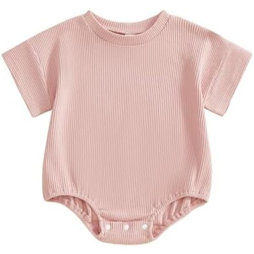 Merqwadd Baby Summer Bubble Romper Infant Boy Girl Short Sleeve Onesie Oversize Cotton T-shirt Bodysuit Top