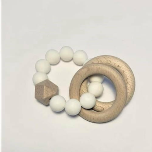 Silicone + Beechwood Teether - 2 Ring – Kid's Stuff Superstore