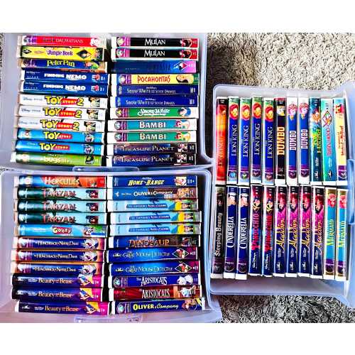 Disney Movies VHS Lot, Animated Classics, Pixar, Black Diamond, Masterpiece Collection, Clamshells ALWAYS UPDATING