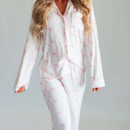 Women's Button Up Set In Rosie (L)