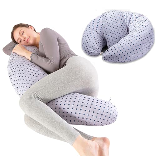 Chilling Home Pregnancy Pillow, C Shaped Pregnancy Pillows for Sleeping Full Body Pillow Maternity Pillow for Pregnant Women 47 inch, Pregnant Women Must Have with Removable Cover