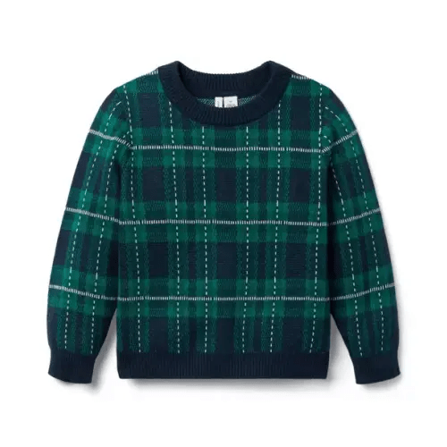 Boy Echo Blue Tartan The Holiday Tartan Sweater by Janie and Jack