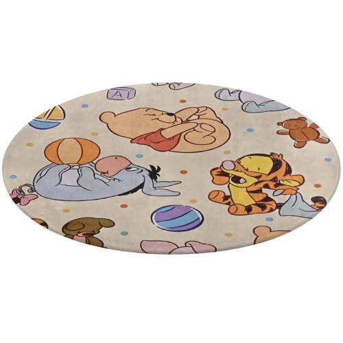 Winnie The Pooh Round Rug Non-Slip Cute Cartoon Soft Floor Playing Mat for Bedroom Living Room,Round Carpet for Dorm Winnie The Pooh