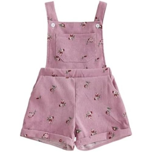 Ayalinggo Toddler Baby Girl Sunflower Print Overalls Shorts with Pocket Suspender Trousers Cute Summer Clothing Outfit