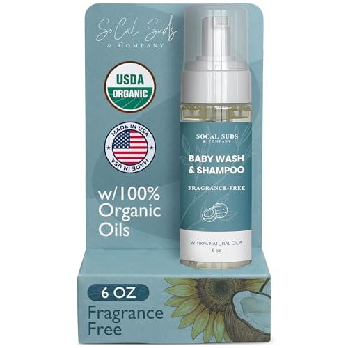 Foaming Baby Shampoo & Body, Unscented, 6oz 1pck | Castile Soap, Gentle Body Soap and Shampoo for Sensitive Skin, Newborn & Kids Bath, Refill
