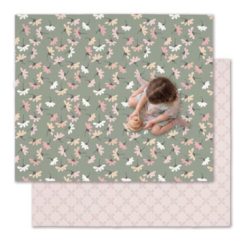 JumpOff Jo Foldable Foam Play Mat – Large Waterproof Baby & Toddler Activity Floor Mat, Double-Sided 70 x 59 Inch Play Surface