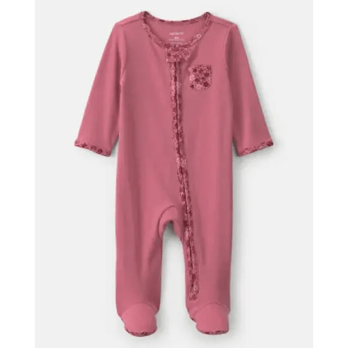 Baby Girl Floral Cotton 2-Way Zip Sleep & Play Pajamas - Pink | Carter's