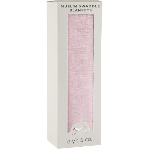 Ely's & Co. Cotton Muslin Swaddle Blanket 1-Pack for Baby Girl — 100% Cotton Muslin Extra-Large Swaddle Blankets (47” x 47”) Rosewater Pink