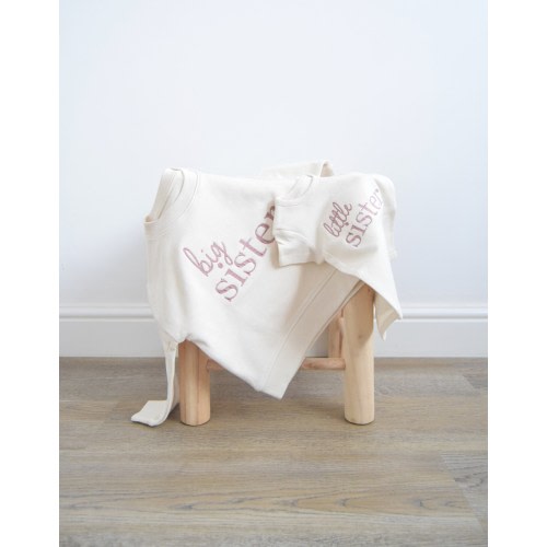 Embroidered Big Sister Little Sister Set - Baby Announcement Sweatshirt - Big Sis Top -  Older Sibling Baby Announcement- Big Sister