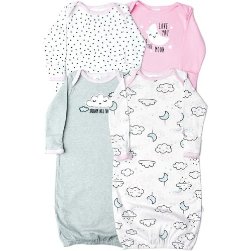 Gerber Baby Girls' 4-pack Sleeper Gown