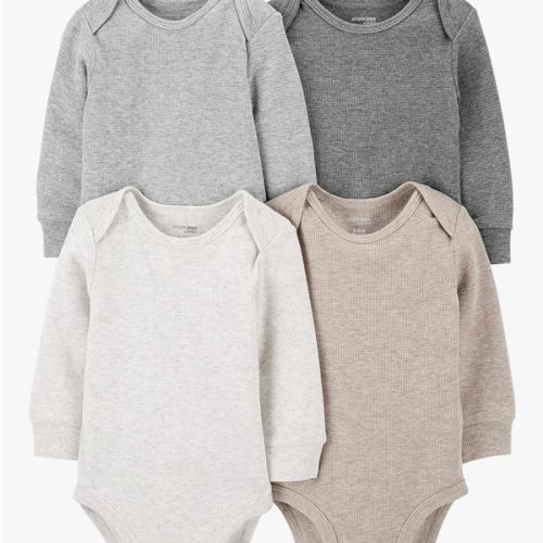 Simple Joys by Carter's Baby 4-pack Soft Thermal Long Sleeve Bodysuits