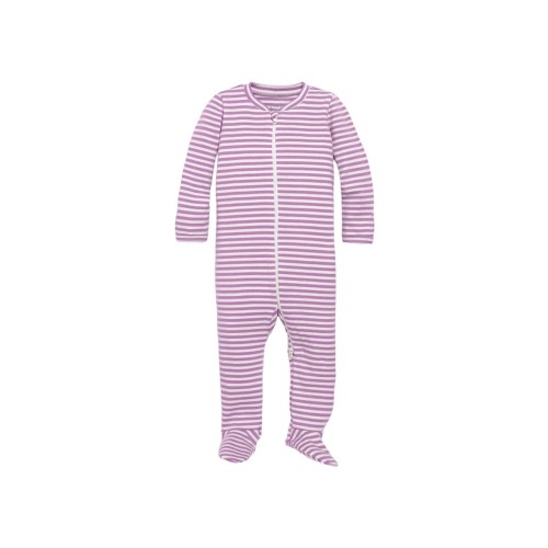 Baby Organic Zip Footie In Stripe