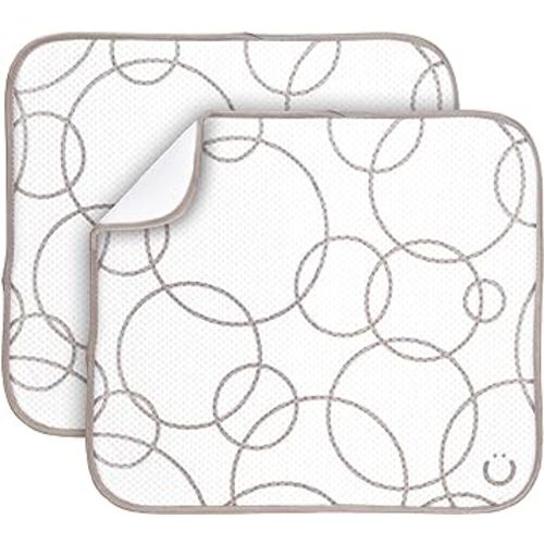 Ubbi Taupe Microfiber Dish Drying Mat, Baby Bottle Drying Mat, Kitchen Counter Dish Mat, Pack of 2