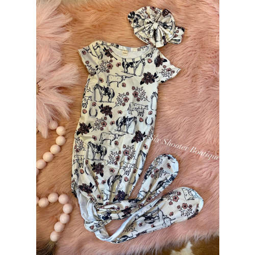 Cowgirl life baby sleep sack bow set