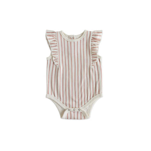 Sleeveless Ruffle One-Piece - Stripes Away Peony