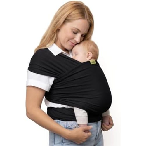 Boba Baby Wrap Carrier - Stretch Cotton Newborn Sling, Black