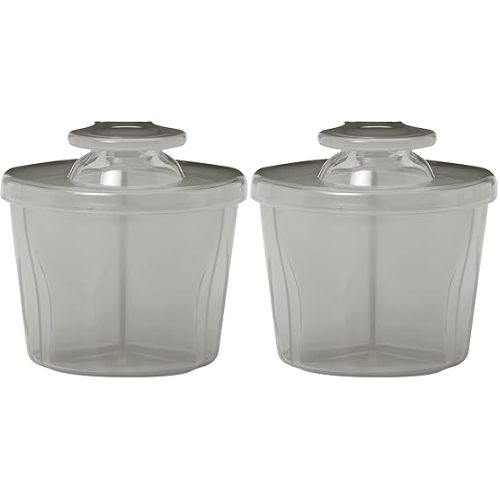 Dr. Brown's Baby Formula Dispenser with Snap-On Lid for On-The-Go Feedings,Milk Powder Dispenser for Traveling with Infant,Gray (Pack of 2)