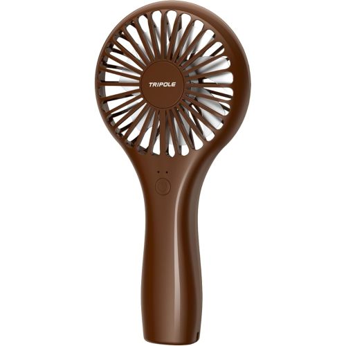 TriPole Mini Handheld Fan Personal Portable Fan Battery Operated Rechargeable Fan Speed Adjustable Small Eyelash Fan for Stylish Kids Girls Women Indoor Outdoor Travelling, Brown