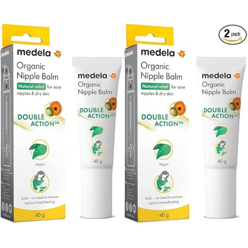 Medela Organic Nipple Cream & Pumping Lubricant, Soothes & Nourishes for Breastfeeding, Made with Natural Ingredients, Provides Fast Relief for Sore Nipples, Postpartum Essential, 1.34 fl oz