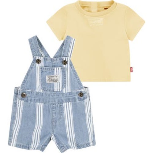 Striped Shortalls & T-Shirt Set