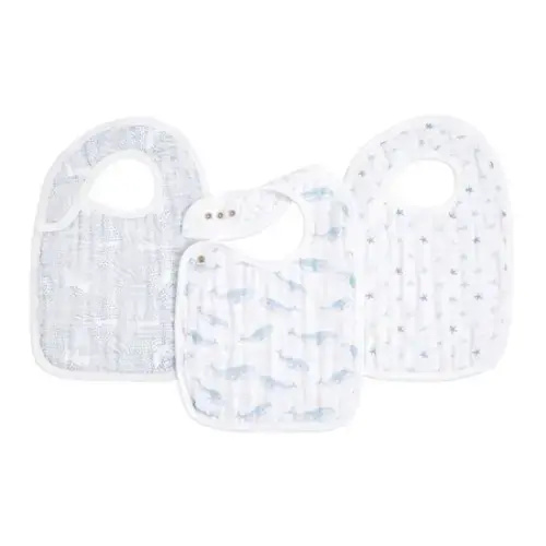 organic cotton snap bibs 3 pack oceanic | aden + anais
