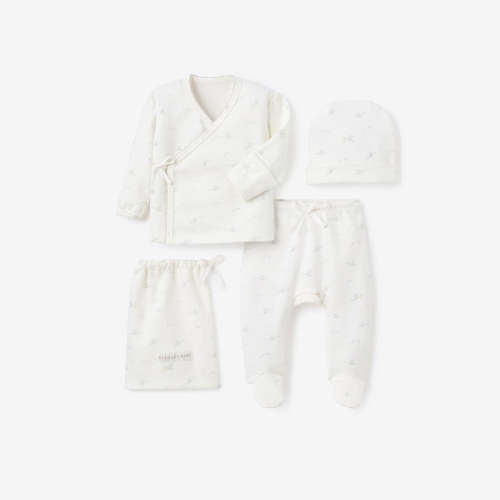 Stork Double Layered Cotton Layette Set GRAY / Preemie