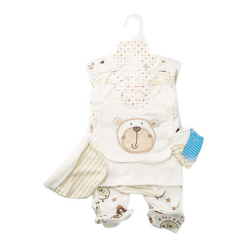 Splozh Baby Layette Sets Girl Baby Layette Gift Set for Boys or Girls Unisex 8PCS Jumpsuit+Top+Pant+Bib+Hat+Socks Gift Sets Baby Clothes Must Have White,3-6 Months