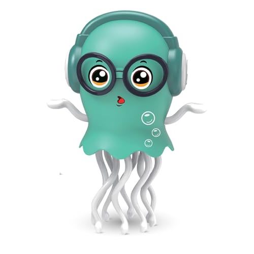 Qxbuhe Dancing Octopus Toy,Smart Tentacle Explorer,Crawling Dancing Automatic Obstacle Sensor Toys,Electric Crawling Octopus with LED Lights & Music (Green Jellyfish)