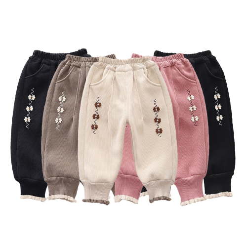 Esaierr Toddler Girls Fleece Lined Pants for Newborn Infant Long Pants Sweatpants Baby Winter Pants Comfortable Warm Casual Trousers for 6M-4Y