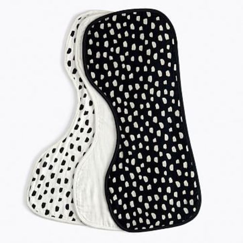 Organic Brushstroke Dot Burp Cloth Set