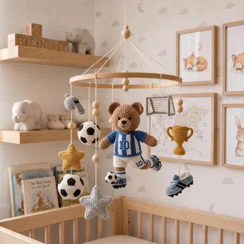 Vintage Soccer Nursery Mobile