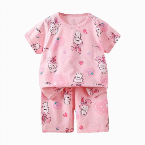 TOWED22 Toddler Baby Girl Summer Clothes Outfit Funny Letter T Shirt Top Short Set Infant Girl Clothes 6 12 18 months 2T 3T(Pink,6-12 M)
