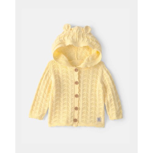 Baby Girl Disney© Winnie the Pooh Pointelle Cardigan with Bear Ears - Yellow - OshKosh B'gosh | Carter's