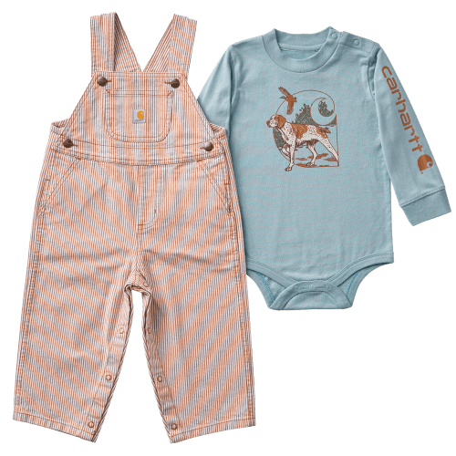 Carhartt Stripe Overalls and Dog Logo Long-Sleeve Bodysuit Set for Babies | Bass Pro Shops