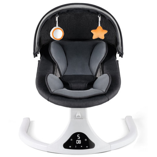 Zoomie Kids Electric Baby Swing with Remote Control - 5 Natural Motion Speeds, Detachable Seat Pad | Portable Infant Swing for Indoor/Outdoor Use (0-12M, 20lbs)(Black) | Wayfair