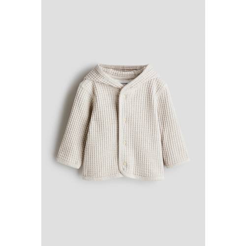 WAFFLED COTTON CARDIGAN