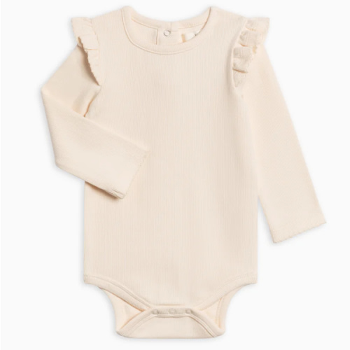 Leza Ribbed Ruffle Long Sleeve Bodysuit