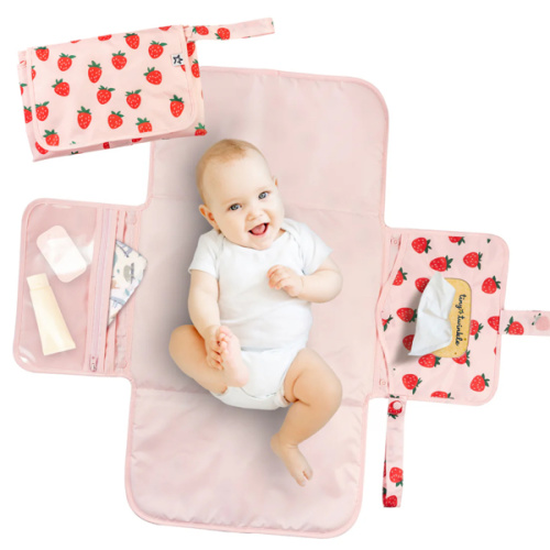 Tiny Twinkle Portable Diaper Changing Pad - Strawberries