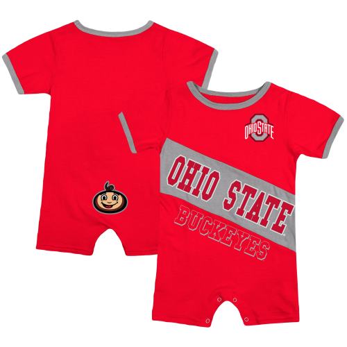 Newborn & Infant Colosseum Scarlet Ohio State Buckeyes Teddy Romper