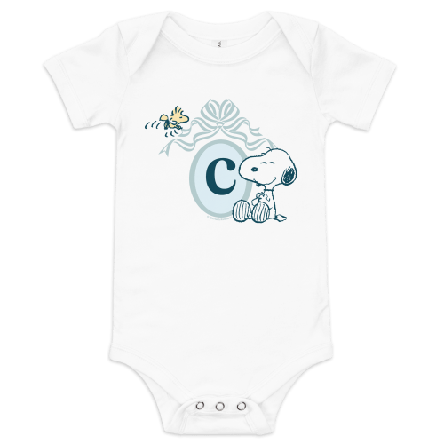 Peanuts Snoopy Personalized Initials Baby Boy's Bodysuit