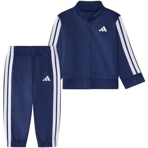 adidas Baby Girls 3 Stripe Tricot Track Set