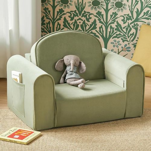 Amazon.com: Tiny Land 2-in-1 Foldable Kids Couch with Pockets – Soft Thick Toddler Sofa, Convertible Kids Chair for Playroom, Bedroom or Living Room, Gift for Boys & Girls(Beige) : Home & Kitchen