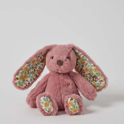 Floral Raspberry Bunny Rattle